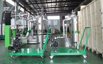 無(wú)錫東湖化工在我司購(gòu)買的過(guò)濾器 泵推車準(zhǔn)備出貨
