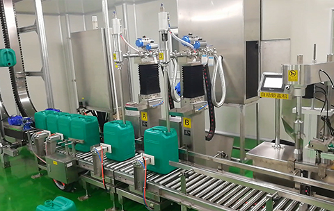 仲恒GAF-30LA液體自動灌裝生產(chǎn)線 液體灌裝機 上蓋理蓋機 貼標噴碼
